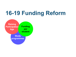 16-19 funding reform