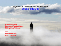 Childhood Migraine - British Association for the Study of Headache
