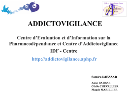 L`addictovigilance - Agence Régionale de Santé
