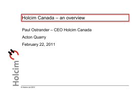 Presentation by Paul Ostrander on Holcim (Canada)