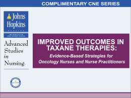 Navigating Taxane Managment - Advanced Studies in Nursing
