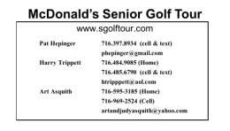 McDonald`s Senior Golf Tour