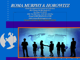 RMH Presentation - Roma Murphy & Horowitz