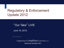 Our Take Live: June 19, 2012 - Cipperman Compliance Services