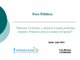 IE y cambio de la matriz productiva - Luis Moreno