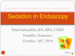 Sedation in Endoscopy