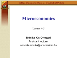 Microeconomics of the production