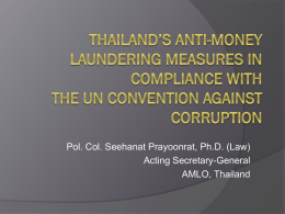 Thailand`s Anti-Money Laundering Measures in Compliance with the