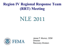 NLE 2011 Overview - National Response Team