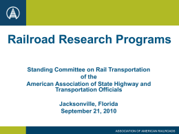 Association of American Railroads www.aar.org
