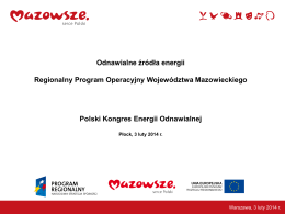 Odnawialne źródła energii - Regionalny Program Operacyjny