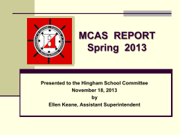 2013 HPS MCAS - Hingham Schools