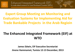 The Enhanced Integrated Framework (EIF) at WTO