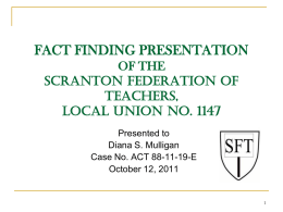 fact finding presentation of the scranton federation