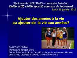 Le diaporama - UFR STAPS Paris-Sud