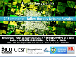 1° Seminario: Bordes Urbano Rurales