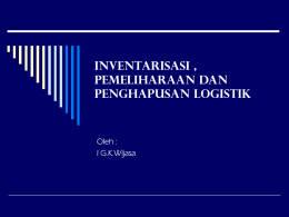 Inventarisasi Logistik - Manajemen Logistik & Farmasi Rumah Sakit
