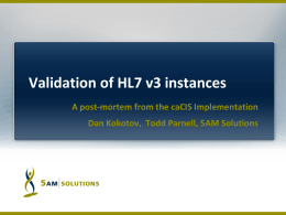 Validation of HL7 v3 instances
