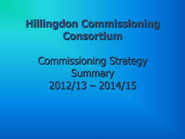 Commissioning strategy - London Borough of Hillingdon