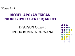 MODEL APC (AMERICAN PRODUCTIVITY CENTER MODEL