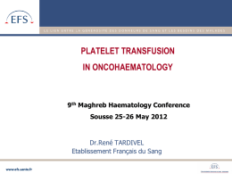 platelet transfusion in oncohaematology