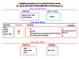 Combinaciones de fluoróforos en FACSCanto