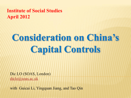 Consideration on China`s Capital Controls