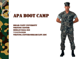 APA BooT Camp - BCU Writing Center