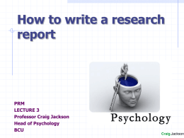 How to write a research report