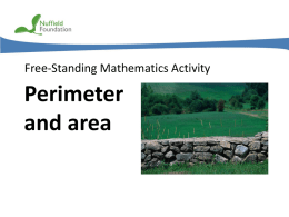 Perimeter & Area - Nuffield Foundation