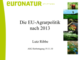 Die EU-Agrarpolitik nach 2013 [ppt