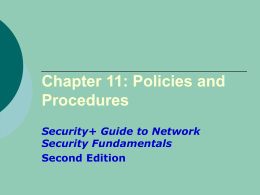 Chapter 11: Policies and Procedures