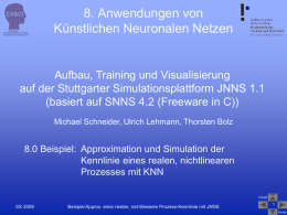 KNN 8.1 Anwendungen von KNN Beispiel Kennline mit JNNS