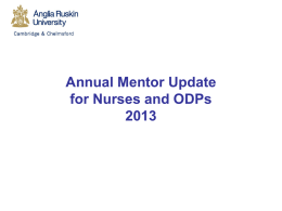 Peterborough annual mentor update