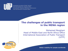 The challenges of public transport in the MENA region