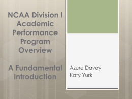 Academic Performance Program Overview &ndash; A Fundamental