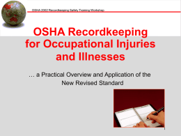 OSHA Recordkeeping - Summit County Safety Council