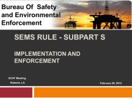 SEMS FINAL RULE - SUBPART S Review & Solutions