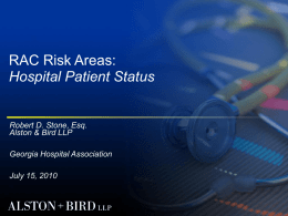 RAC Risk Areas - Alston & Bird LLP