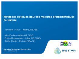 Méthodes optiques pour les mesures - JTR 2013