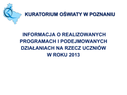 Programy rządowe - Kuratorium Oświaty w Poznaniu