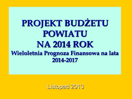 Projekt budżetu Powiatu Białostockiego na rok 2014