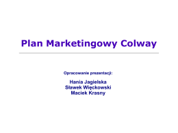 Plan Marketingowy Colway Opracowanie prezentacji
