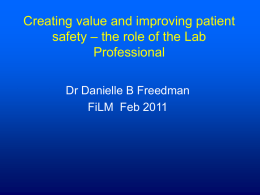 Patient Safety - Frontiers in Laboratory Medicine