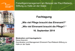 Präsentation Ehrenamt Fachtagung - Paul-Riebeck