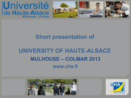 Short presentation UHA 2013