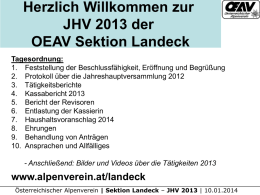 JHV 2013 - Österreichischer Alpenverein