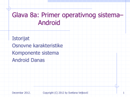 Android OS - Operativni Sistemi