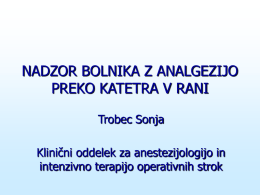 NADZOR BOLNIKA - Klinični oddelek za Anesteziologijo