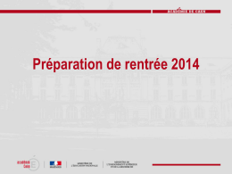 1ERE PHASE DE PREPARATION DE LA RENTREE 2014 A